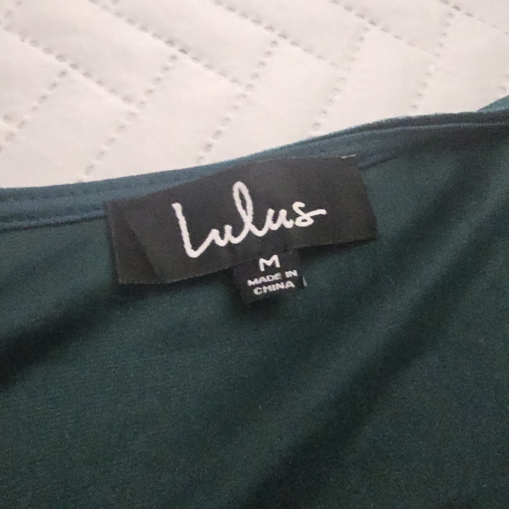 Lulus Amour Teal Green Velvet High-Low Wrap Dress - Picture 9 of 11
